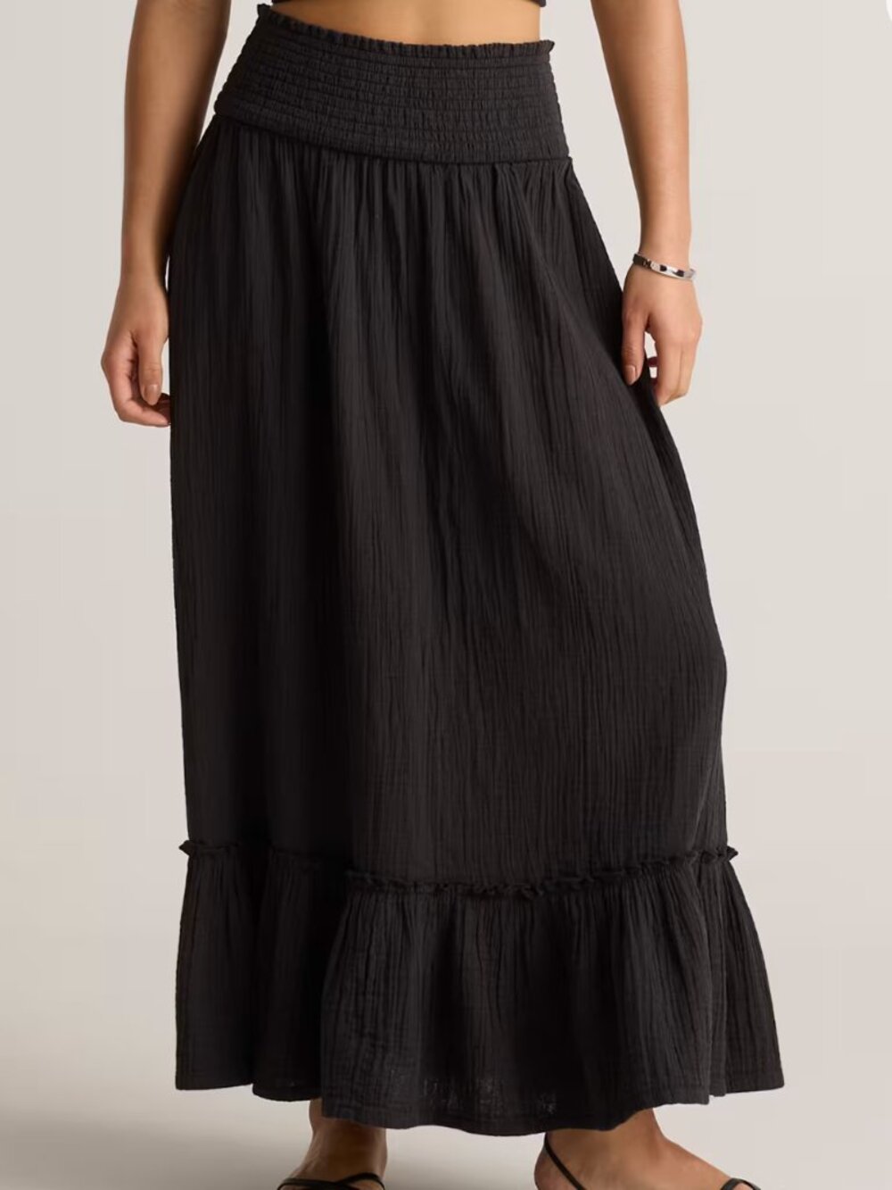 Quince 100% Organic Cotton Gauze Smocked Maxi Skirt